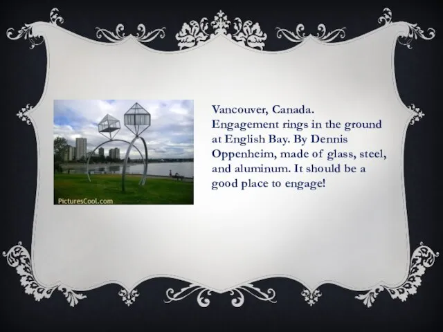 Vancouver, Canada. Engagement rings in the ground at English Bay. By Dennis