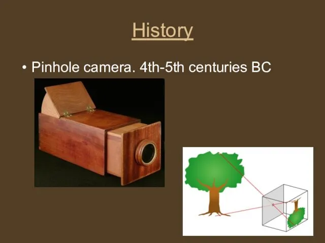 History Pinhole camera. 4th-5th centuries BC