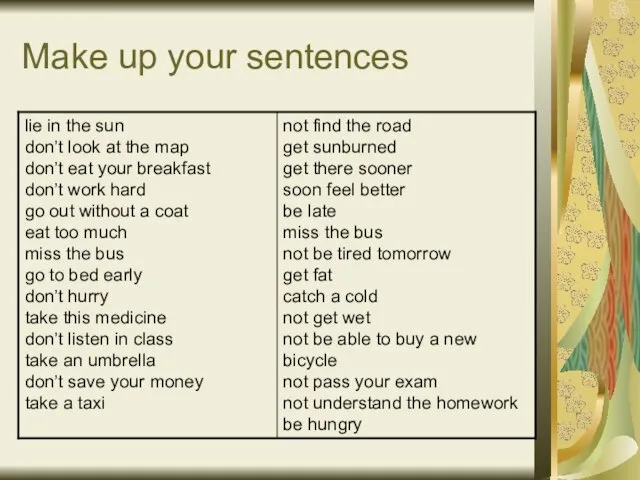 Make up your sentences