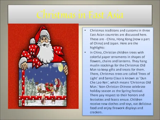 Christmas in East Asia Christmas traditions and customs in three East Asian