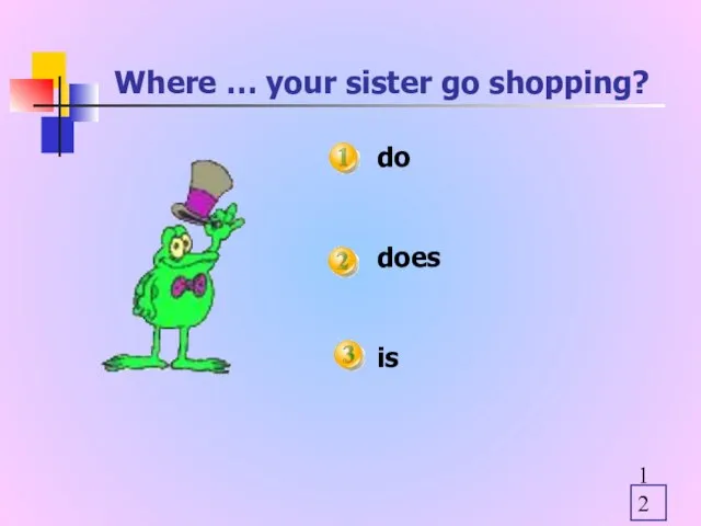 Where … your sister go shopping? do does is