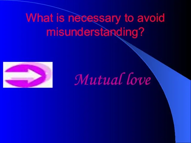 What is necessary to avoid misunderstanding? Mutual love