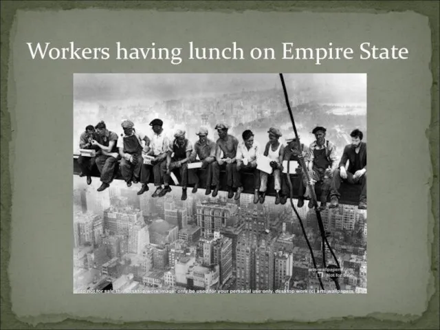 Workers having lunch on Empire State