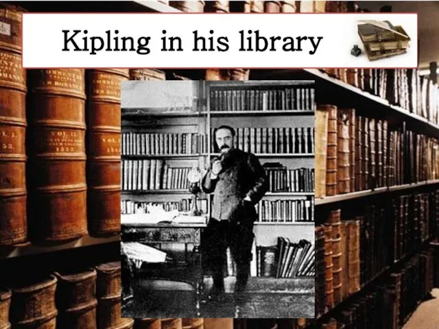 Kipling in his library