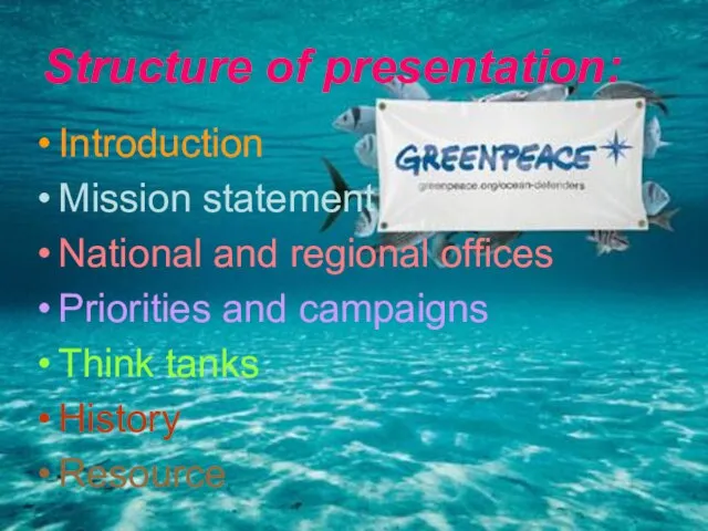 Structure of presentation: Introduction Mission statement National and regional offices Priorities and