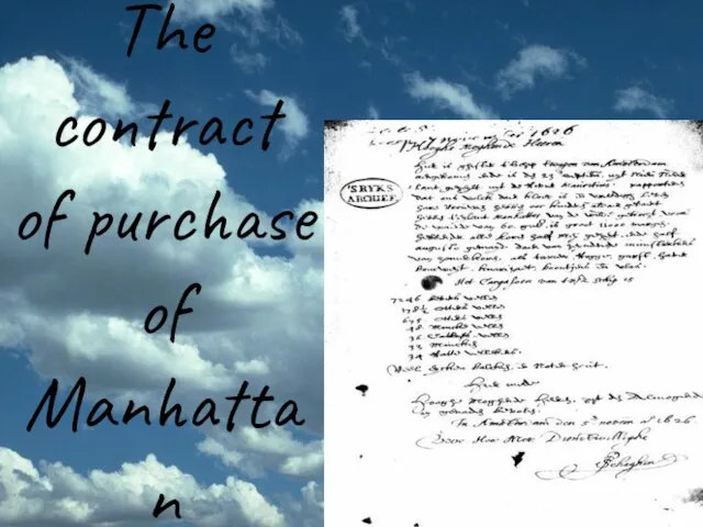 The contract of purchase of Manhattan