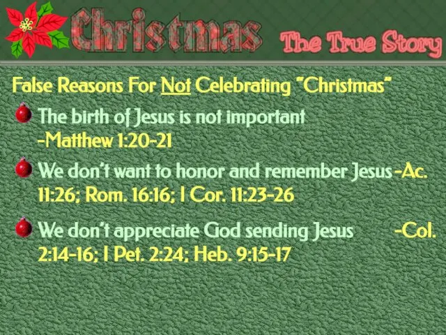 False Reasons For Not Celebrating “Christmas”