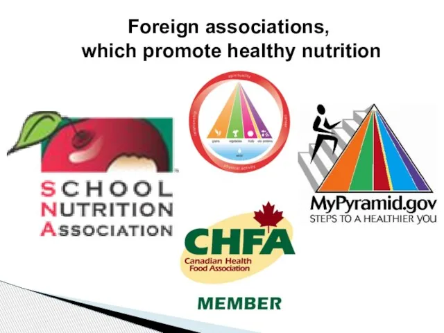 Foreign associations, which promote healthy nutrition