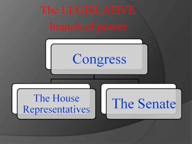 The LEGISLATIVE branch of power