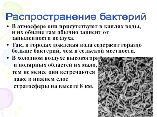 В атмосфере они присутствуют в каплях воды, и их обилие там обычно