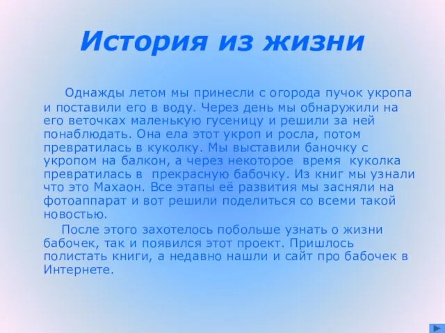 История из жизни Однажды летом мы принесли с огорода пучок укропа и