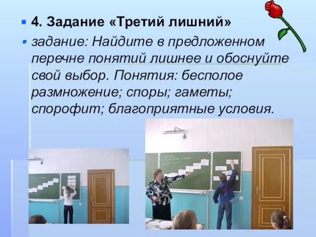 4. Задание «Третий лишний» задание: Найдите в предложенном перечне понятий лишнее и