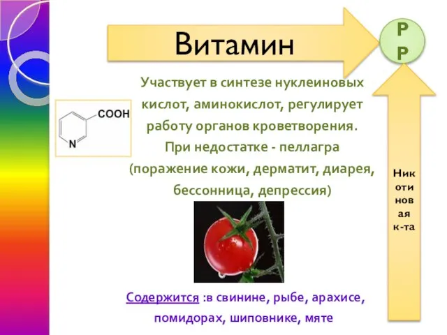 Участвует в синтезе нуклеиновых кислот, аминокислот, регулирует работу органов кроветворения. При недостатке