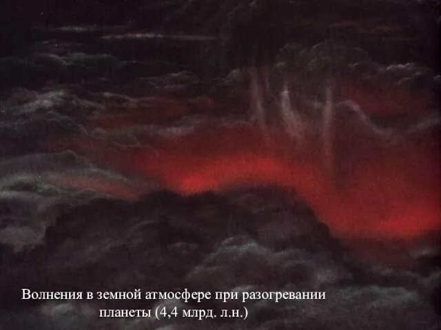 Волнения в земной атмосфере при разогревании планеты (4,4 млрд. л.н.)