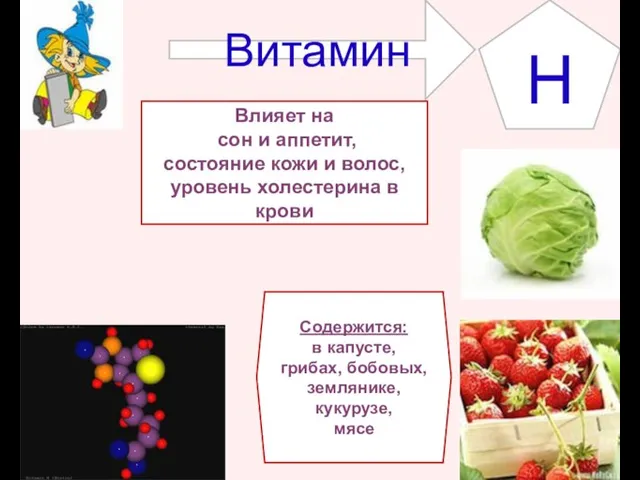 Витамин Влияет на сон и аппетит, состояние кожи и волос, уровень холестерина