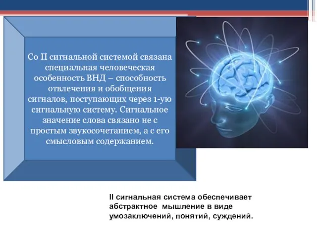 Со II сигнальной системой связана специальная человеческая особенность ВНД – способность отвлечения