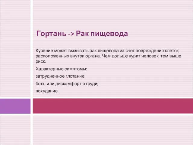 Курение может вызывать рак пищевода за счет повреждения клеток, расположенных внутри органа.