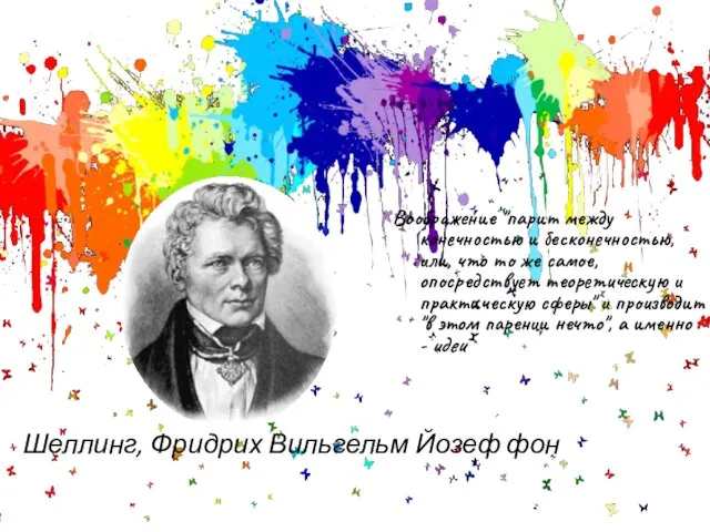 Шеллинг, Фридрих Вильгельм Йозеф фон Воображение "парит между конечностью и бесконечностью, или,