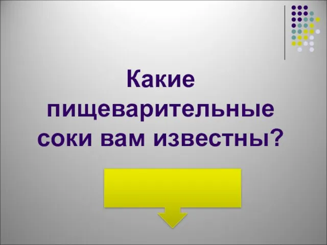 Какие пищеварительные соки вам известны?