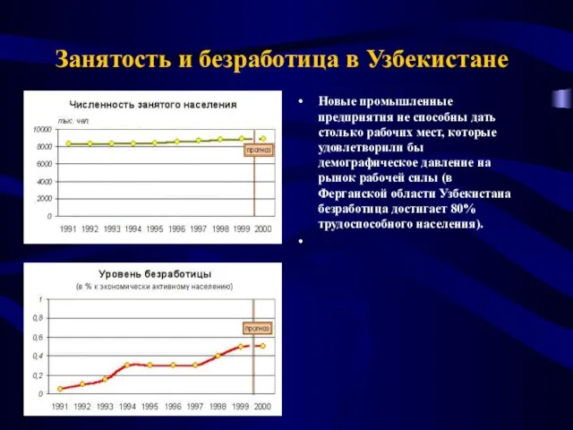 Занятость и безработица в Узбекистане Новые промышленные предприятия не способны дать столько