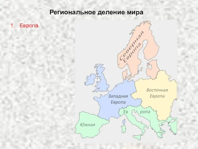 Региональное деление мира Европа