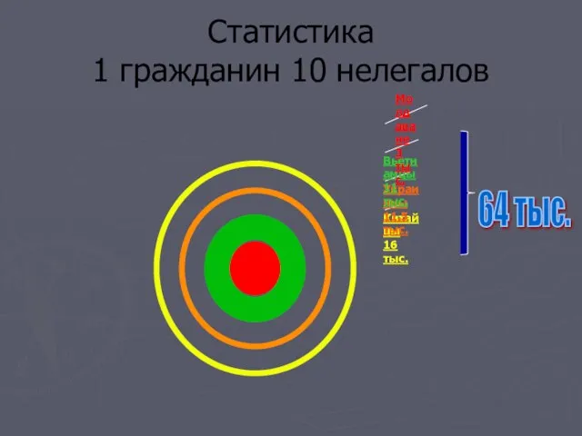 Статистика 1 гражданин 10 нелегалов 64 тыс.