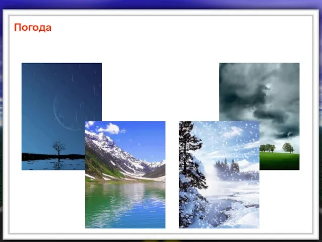 Погода –это состояние тропосферы в данном месте, в данное время Погода –это