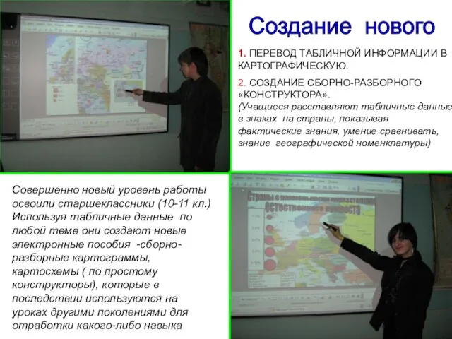 Совершенно новый уровень работы освоили старшеклассники (10-11 кл.) Используя табличные данные по