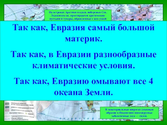 На островах Арктики и вдоль побережья Сев. Ледовитого ок. простираются арктические пустыни