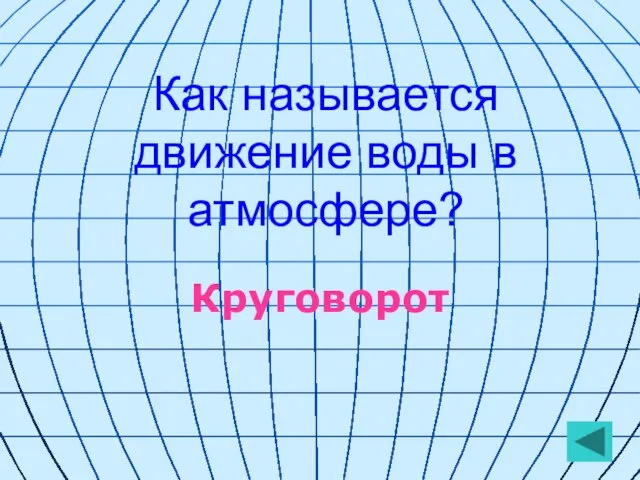 Как называется движение воды в атмосфере? Круговорот