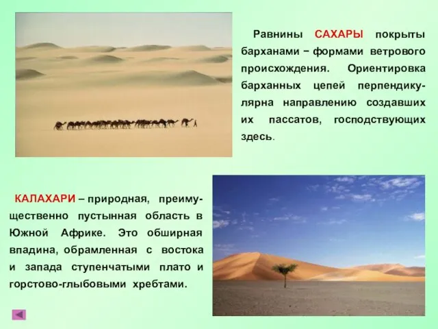 КАЛАХАРИ – природная, преиму- щественно пустынная область в Южной Африке. Это обширная