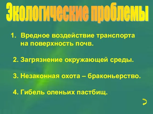 Экологические проблемы Вредное воздействие транспорта на поверхность почв. 2. Загрязнение окружающей среды.