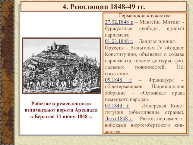 4. Революции 1848-49 гг. Германские княжества 27.02.1848 г. – Мангейн. Митинг -