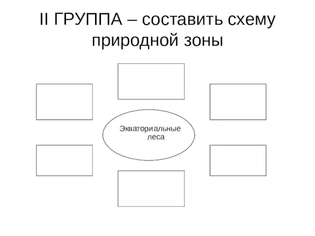 II ГРУППА – составить схему природной зоны Экваториальные леса