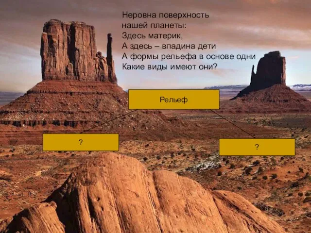 Неровна поверхность нашей планеты: Здесь материк, А здесь – впадина дети А