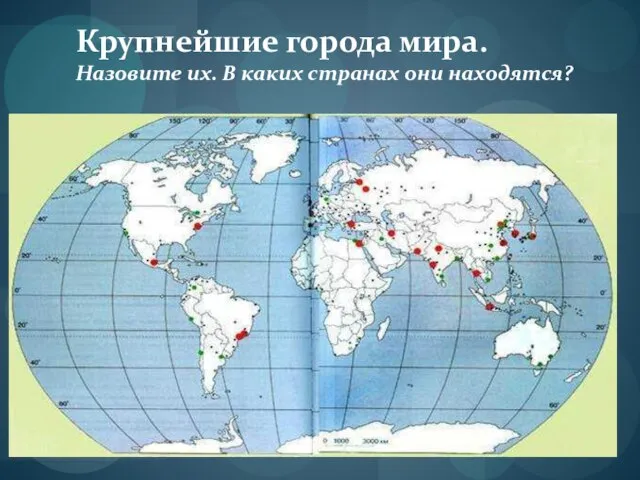 Крупнейшие города мира. Назовите их. В каких странах они находятся?