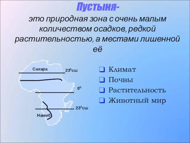 Пустыня- это природная зона с очень малым количеством осадков, редкой растительностью, а