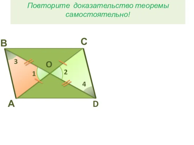 В А С D O 3 1 2 4 Повторите доказательство теоремы самостоятельно!