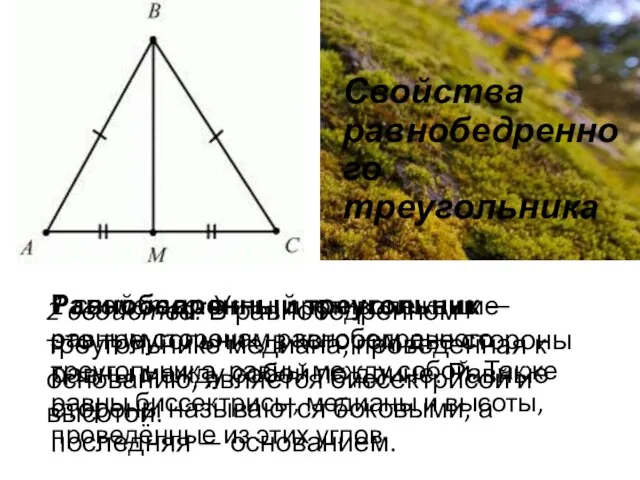 Равнобедренный треугольник — это треугольник, в котором две стороны равны между собой