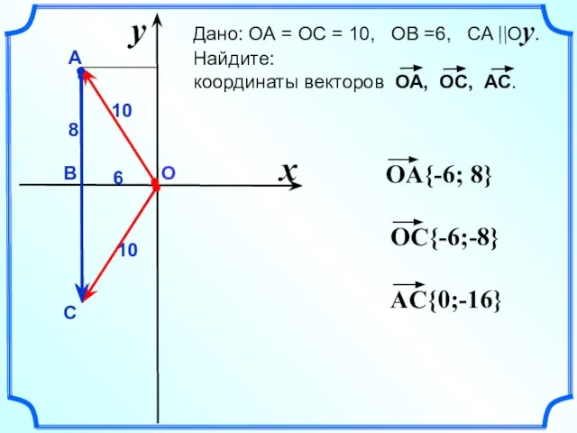 y О 6 x А В С 8