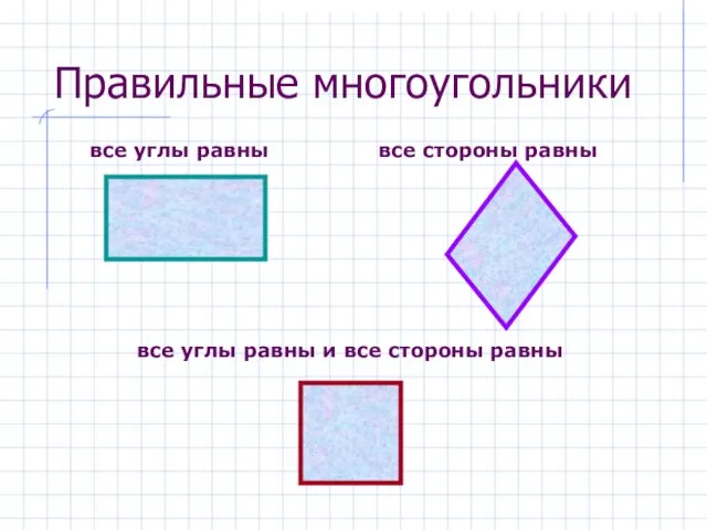 Правильные многоугольники все углы равны и все стороны равны все углы равны все стороны равны