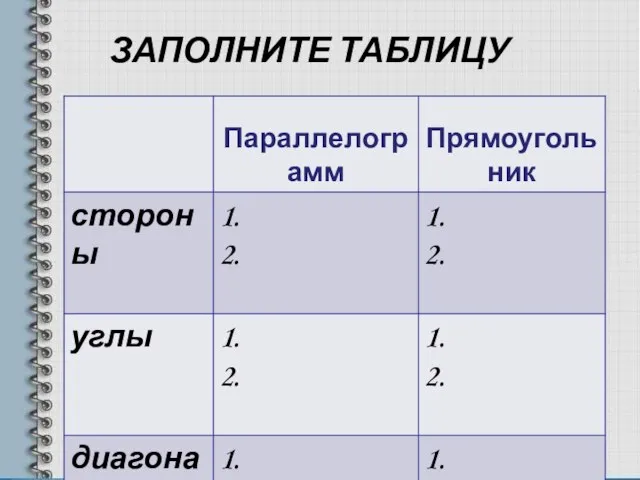 ЗАПОЛНИТЕ ТАБЛИЦУ