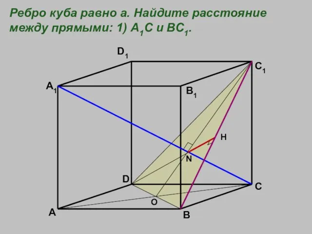 A B C D A1 B1 C1 D1 O N H Ребро