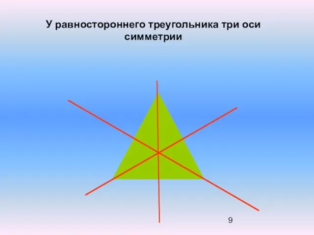 У равностороннего треугольника три оси симметрии