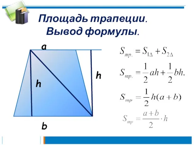 Площадь трапеции. Вывод формулы. a b h h