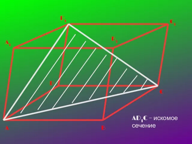 A B C D A1 D1 B1 C1 AD1C – искомое сечение