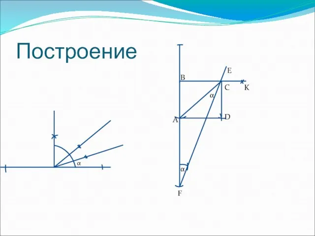 Построение α B D F A E K C α α