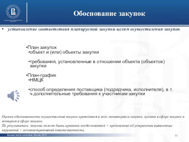 Высшая школа экономики, Москва, 2014 Обоснование закупок фото фото фото установление соответствия
