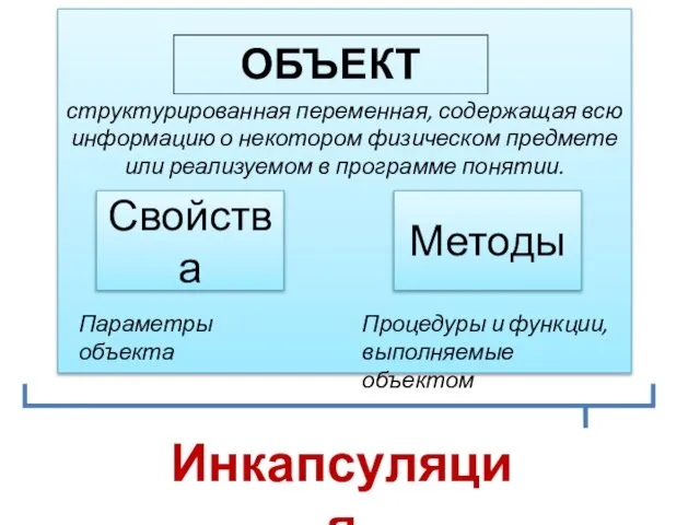 структурированная переменная, содержащая всю информацию о некотором физическом предмете или реализуемом в