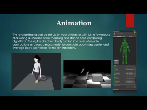 Animation The retargeting rig can be set up on your character with